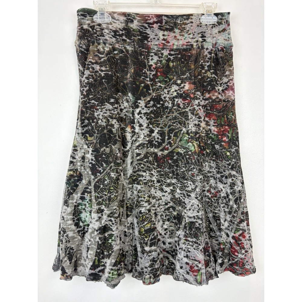 Nally & Millie Women Small Skirt Black Gray Reversible Knee Length Lined Travel